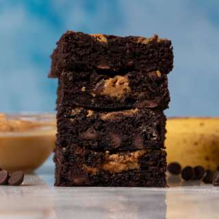 Peanut Butter Chocolate Banana Brownies