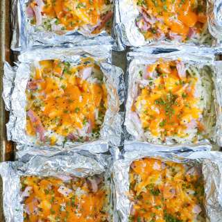 Ham and Cheese Hash Brown Foil Packets