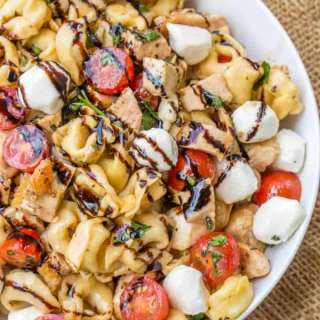 Caprese Chicken Tortellini Pasta Salad