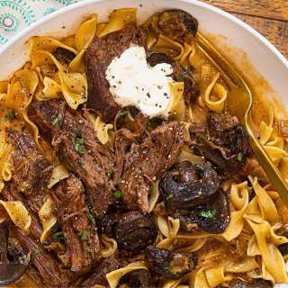 Slow Cooker Pot Roast Beef Stroganoff