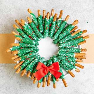 Chocolate Pretzel Wreath