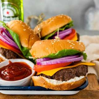 Air Fryer Cheeseburgers