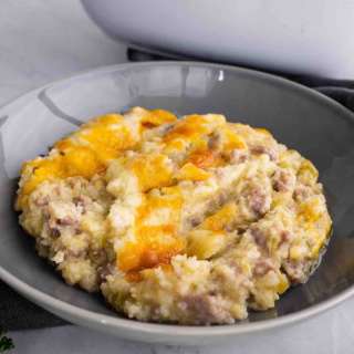 Cheesy Baked Sausage Grits