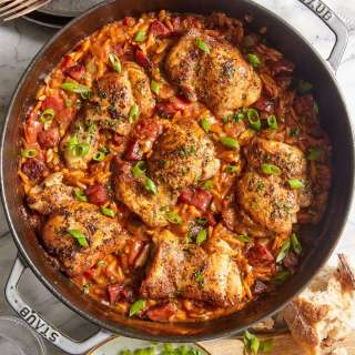 One Pot Cajun Chicken and Orzo