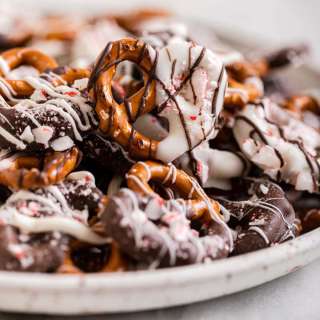 White Chocolate Peppermint Pretzels