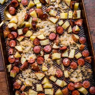 Sheet Pan Sausage and Sauerkraut