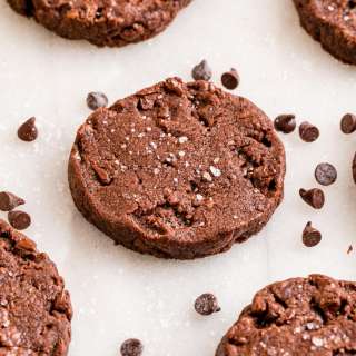 Salted Double Chocolate Shortbread Cookies