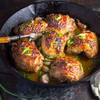 Miso-Butter Chicken with Garlic Pan Sauce