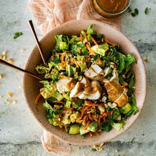 Asian Chicken Salad with Sesame Peanut Dressing
