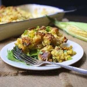 Corn, Scallion and Cheddar Strata
