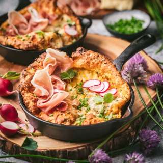 Cheddar and Chive Savory Dutch Babies