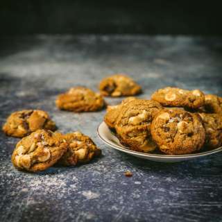 Salted Chocolate Chip Peanut Butter Cookies