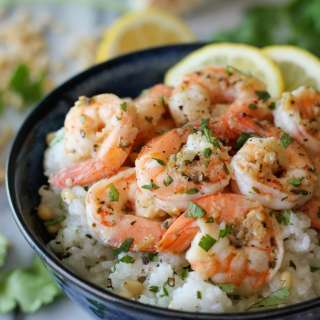 Lemon Shrimp with Garlic and Herbs with Cilantro Lime Rice