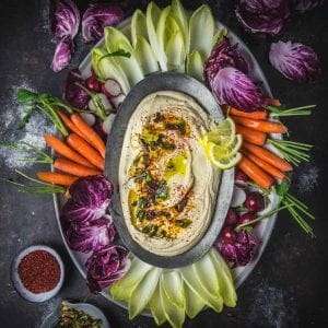Ultra-Smooth Hummus with Miso and Charred Scallions