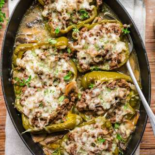 Beef Stroganoff Stuffed Peppers