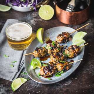 Japanese-style Chicken (or Turkey) Meatballs (Tsukune)