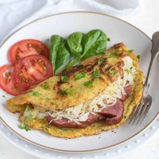 Potato Pancake Filled with Smoked Meat and Sauerkraut