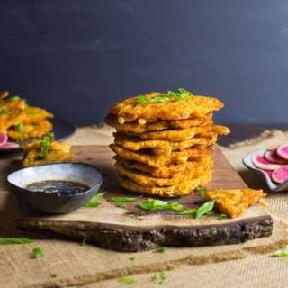 Kimchi Pancakes with Shrimp