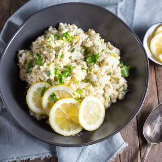 Crispy Pan-Seared Salmon with Creamy Lemon Rice