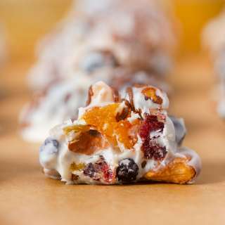 White Chocolate Fruit and Nut Clusters