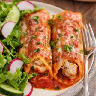 Cheesy Sausage Manicotti
