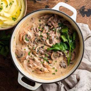 Braised Pork Roast with Mushroom Gravy