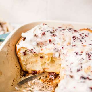 White Chocolate Cranberry Cinnamon Rolls