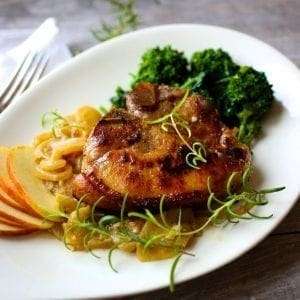 Pan-Seared Pork Chops with Apples and Onions