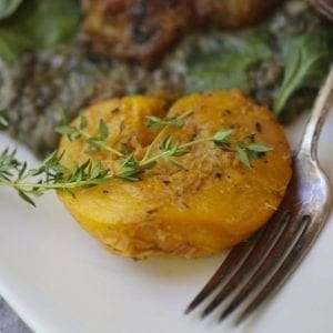 Roasted Peaches with Honey and Thyme