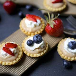 Rhubarb Curd Tartlets with Mascarpone Cream and Berries