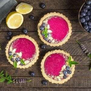 Blueberry-Lemon Curd Tartlets with Almond Crust