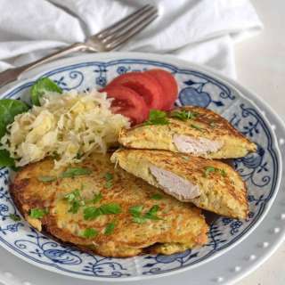Chicken Stuffed Potato Pancakes (Czech Řízek Ondráš)