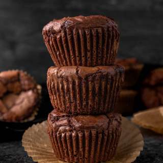 Crinkly Brownie Muffins