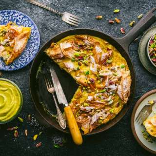 Ruffled Phyllo Pistachio Cream Pie