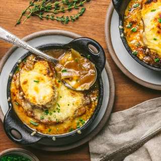 French Onion Soup with Garlic Butter Croutons