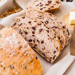 No-Knead Cranberry Walnut Bread