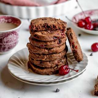 Cherry Chocolate Shortbread Cookies