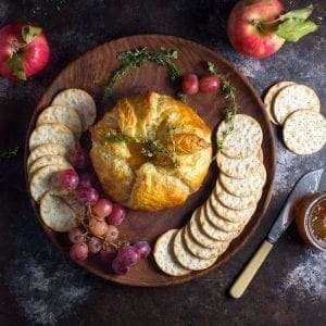 Baked Brie en Croûte With Thyme and Fig Jam