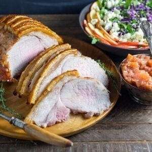 Garlic and Herb Roasted Pork Loin with Crackling