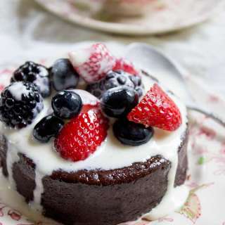Flourless Mocha Cake with Creme Anglaise