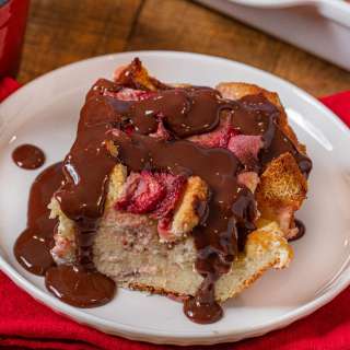Strawberry Nutella Bread Pudding