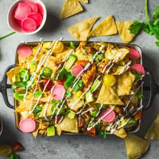 Loaded Summer Nachos with Grilled Corn and Bourbon BBQ Chicken