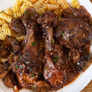 Red Wine Braised Chicken with Mushrooms
