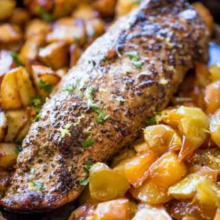 Honey Apple Pork with Potatoes (One Pan!)