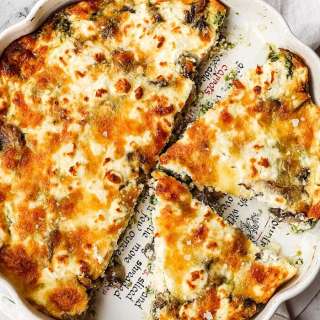 Mushroom Feta Crustless Quiche