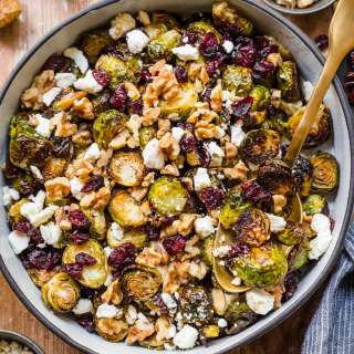 Cranberry Goat Cheese Brussels Sprouts