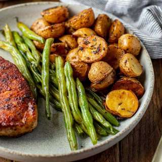 Balsamic Garlic Roasted New Potatoes