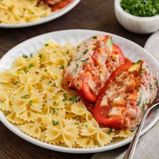 Chicken Parmesan Stuffed Peppers