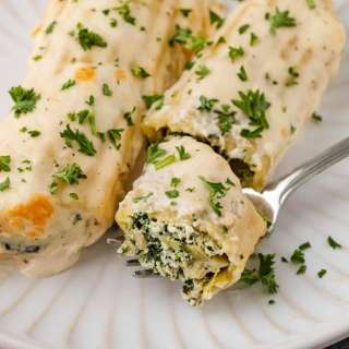 Spinach Artichoke Chicken Manicotti