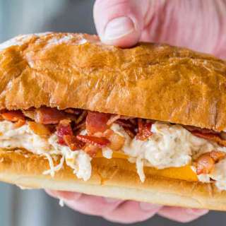 Slow Cooker Chicken Bacon Ranch Sandwiches
